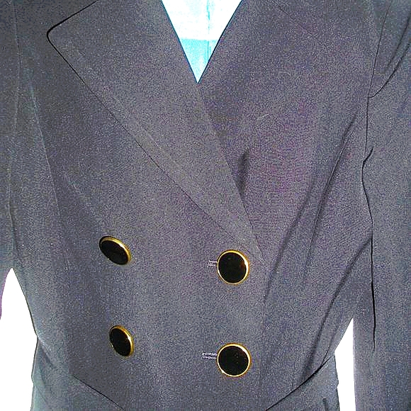 Larry Levine sophisticated overcoat matching pants sz 4 Black - Picture 8 of 12